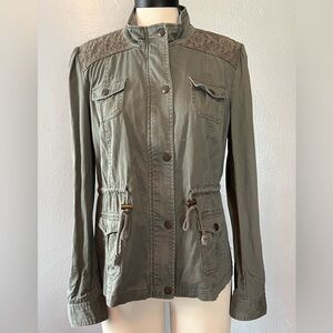 Candies Utility Jacket with lace embellishments, 100% cotton, size large